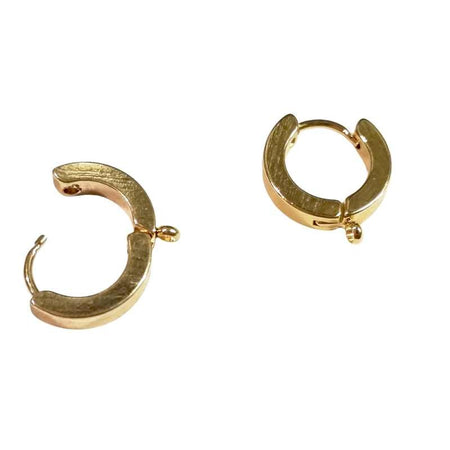 Ohrringe Klappkreole mit Öse Edelstahl goldf. 15x13mm Ø 1 Paar