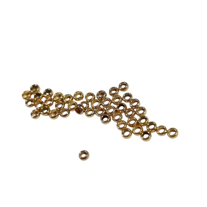 Quetschperlen klein Edelstahl goldf. 2x1mm 50 Stück