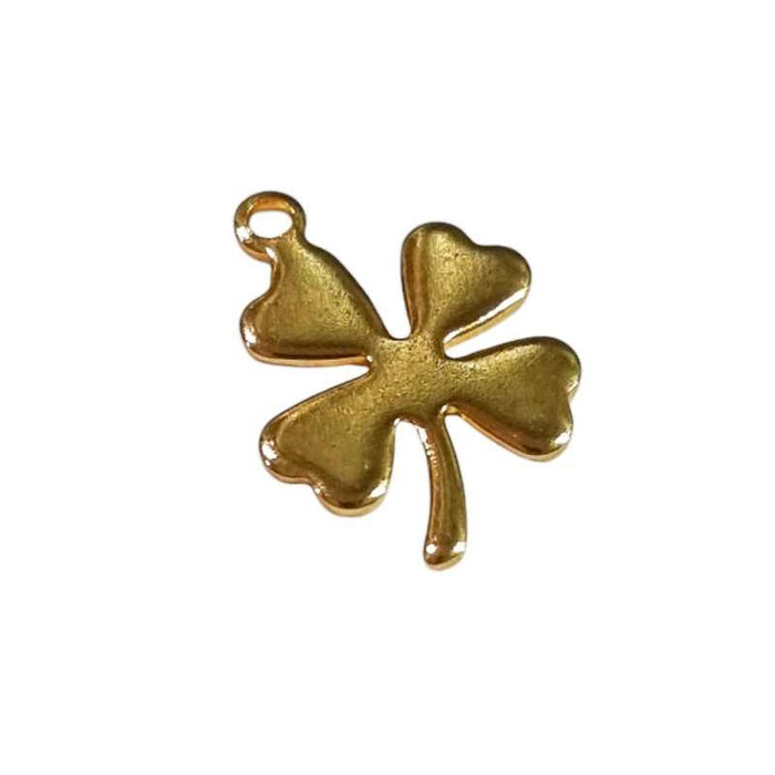 Anhänger Kleeblatt 13x10mm Edelstahl vergoldet 1 Stück