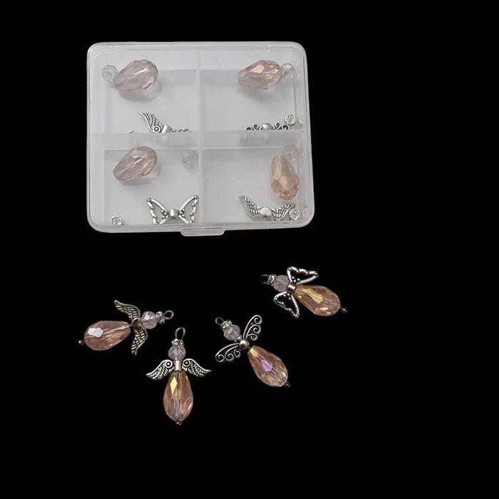 Funkel Schutz Engel Set für 4 Engel rosa