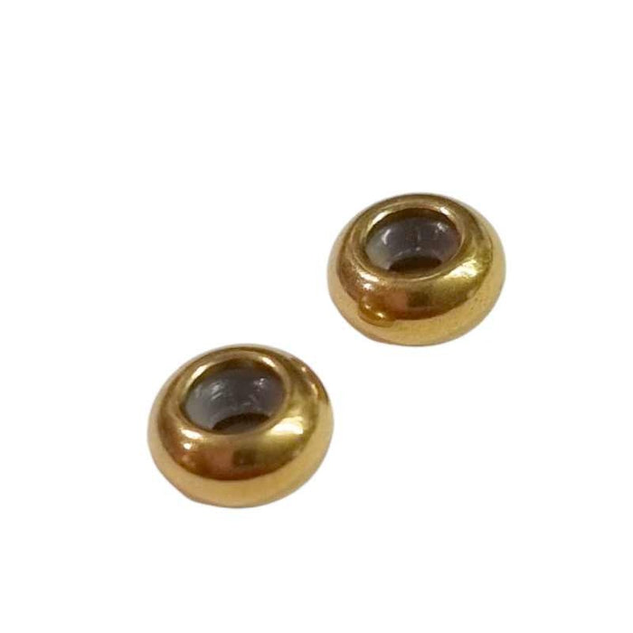 Edelstahlperle vergoldet Stopper Verschluss mit Silikonringli 1 Stk