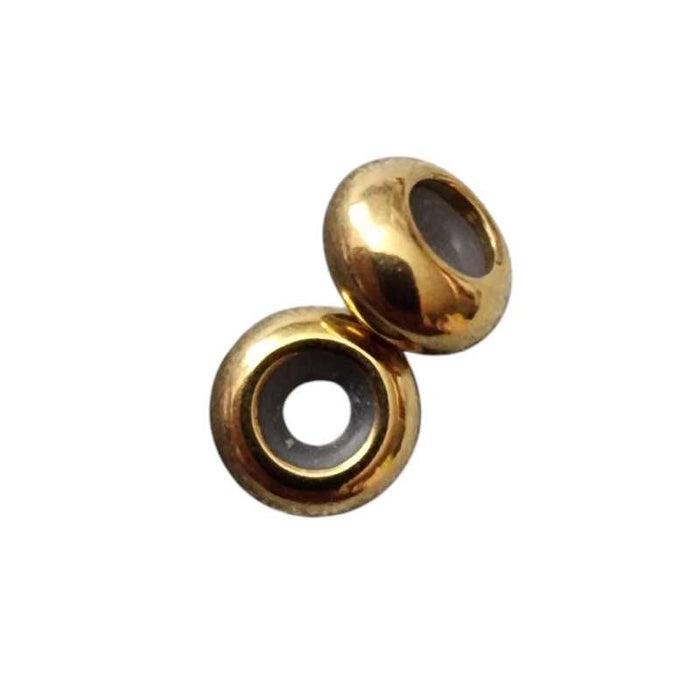 Edelstahlperle vergoldet Stopper Verschluss  8mm 1 Stk