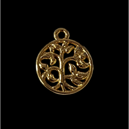 Anhänger Baum des Lebens goldfarben 17.5x14.5mm 1 Stück