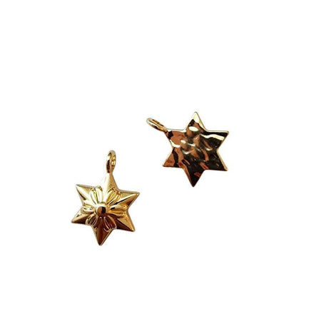 Anhänger Stern erhaben 18x12x4mm Goldfarben 1 Stück