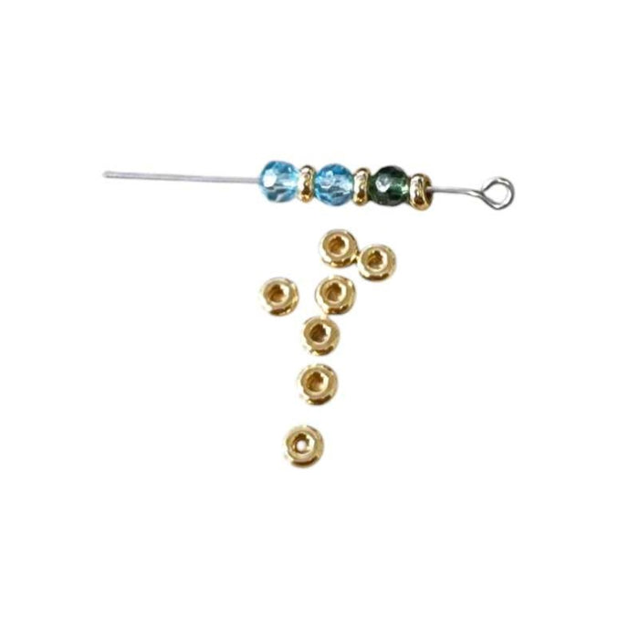 4x2mm Scheiben Perlen aus Edelstahl vergoldet  10Stück