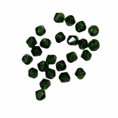 Bicone schliff Perlen Tannengrün 4mm 24 Stück
