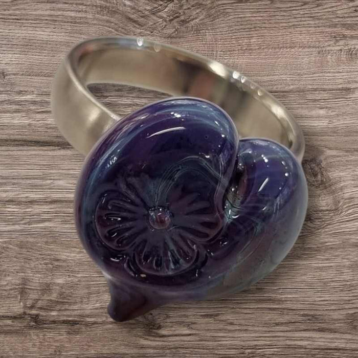 Ring Top Glas Herz mit Blumenstempel 21mm – Bild 2