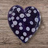 Ring Top Glas Herz mit Tupfen Purple 22mm