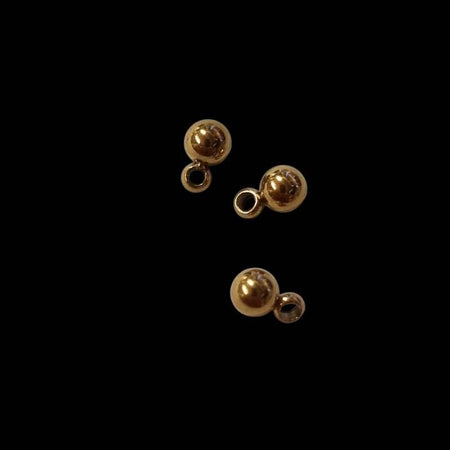 Mini Hängerli Kügelchen Edelstahl goldf. 3x5mm 3 Stück
