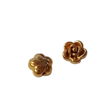 Röschen vergoldet Edelstahlperle 5x5x3mm 1 Stück