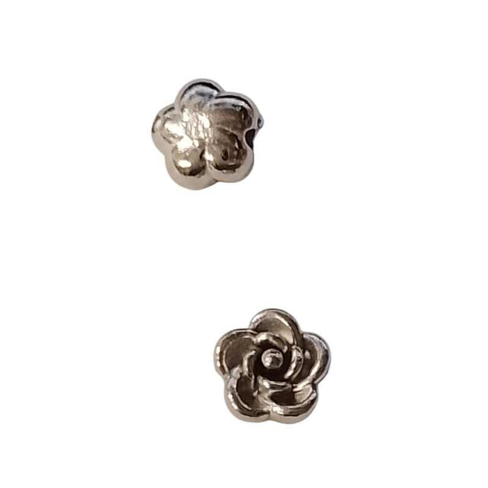 Röschen Edelstahlperle 5x5x3mm 1 Stück