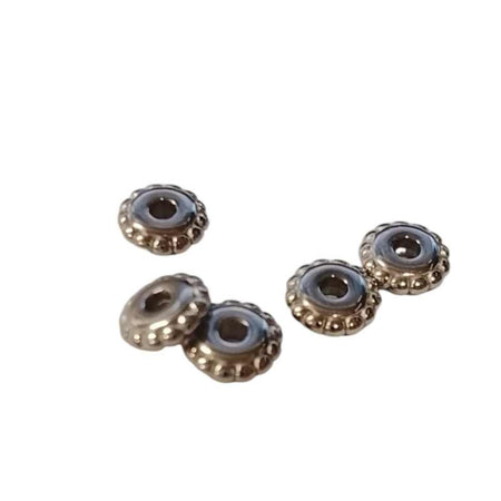 Edelstahlperle Rondelle Dotty 6x2mm 5 Stück