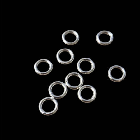 Ringli, silberfarben verlötet | 6 mm | 10 Stück