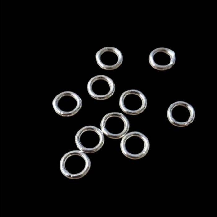 Ringli, silberfarben verlötet | 6 mm | 10 Stück