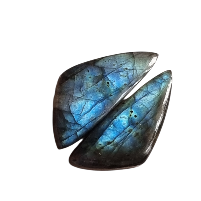 Cabochon Labradorith 31x12mm Dreieck 2 Stück
