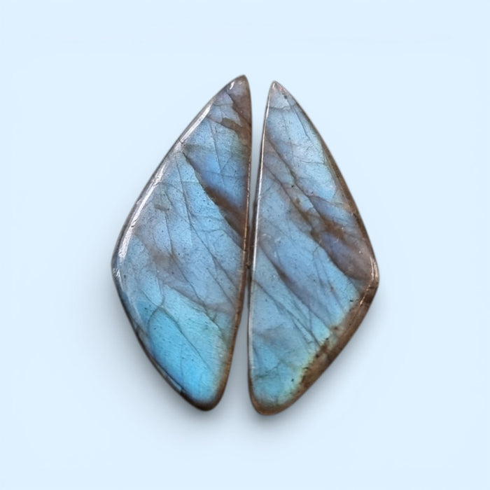 Cabochon Labradorith 32x12mm Dreieck 2 Stück