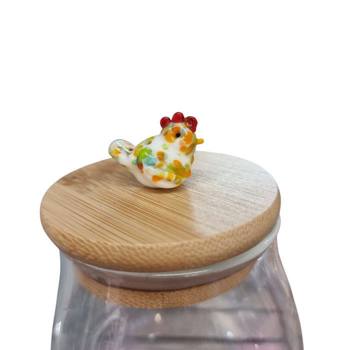 Bonboniere Perle Huhn weiss bunt aus dem Atelier  1 Stk