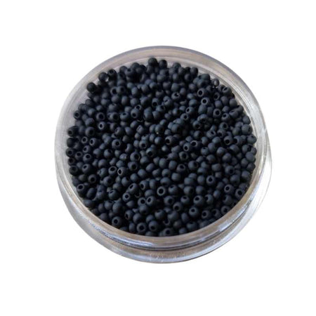 Rocailles Perlen  schwarz matt  ca. 1.6 mm | 16g
