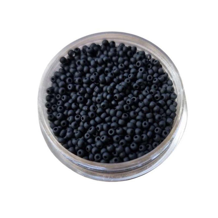 Rocailles Perlen  schwarz matt  ca. 1.6 mm | 16g