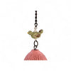 Windspiel Glocke Rosa mit grünem Vogel aus Glas Handmade 1 Stk – Bild 2