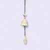 Windspiel Glocke Weiss mit rosa Vogel aus Glas Handmade 1 Stk