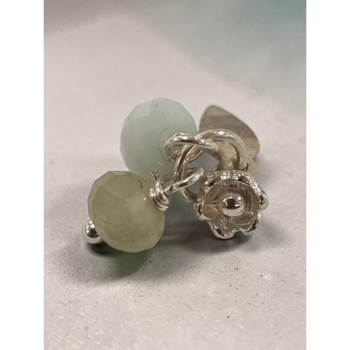 Anhänger Aquamarin Facettiert und Silber Blümchen ca.12.5x9mm 925