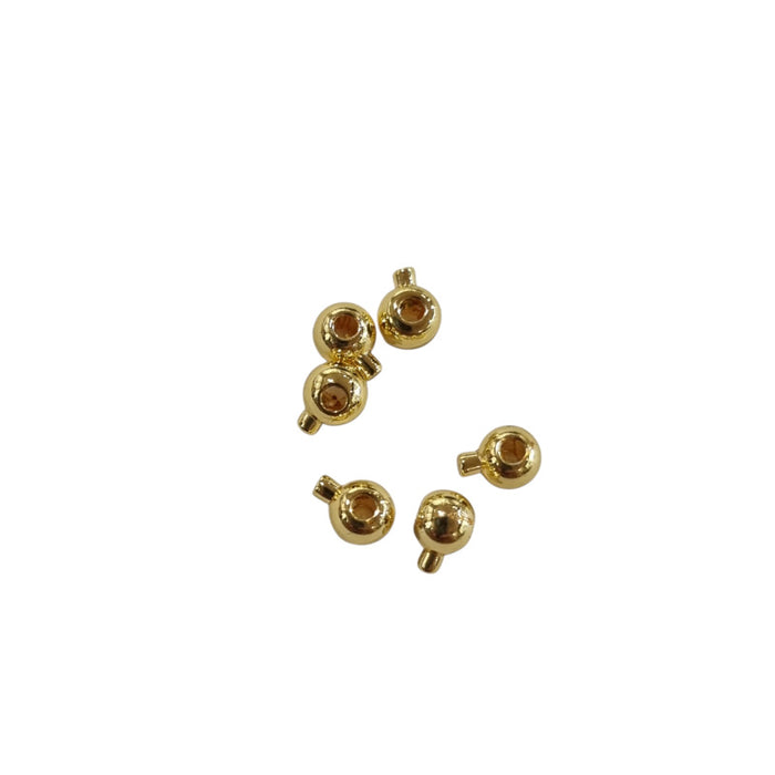 Quetschperlen rund 5mm mit Klemmstift – goldf 10 Stück