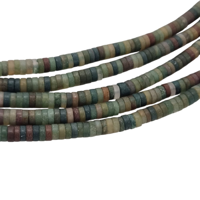 Indischer Achat Heishi-Perlen matt 4×1,5 mm 1 Strang