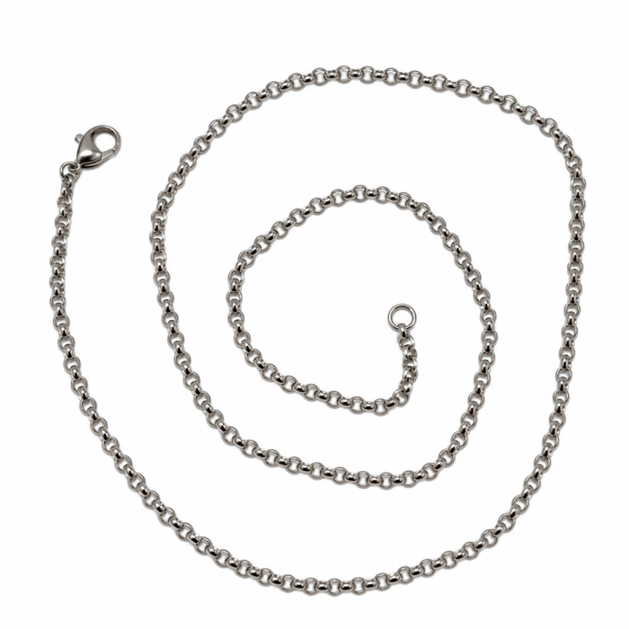 Edelstrahl Rolo-Halskette 3 mm 2×0,6 mm 60cm  1 Stk.