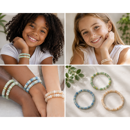 Armbänder mit coolem  Farbmix Rondellen aus Glas  2 Stück