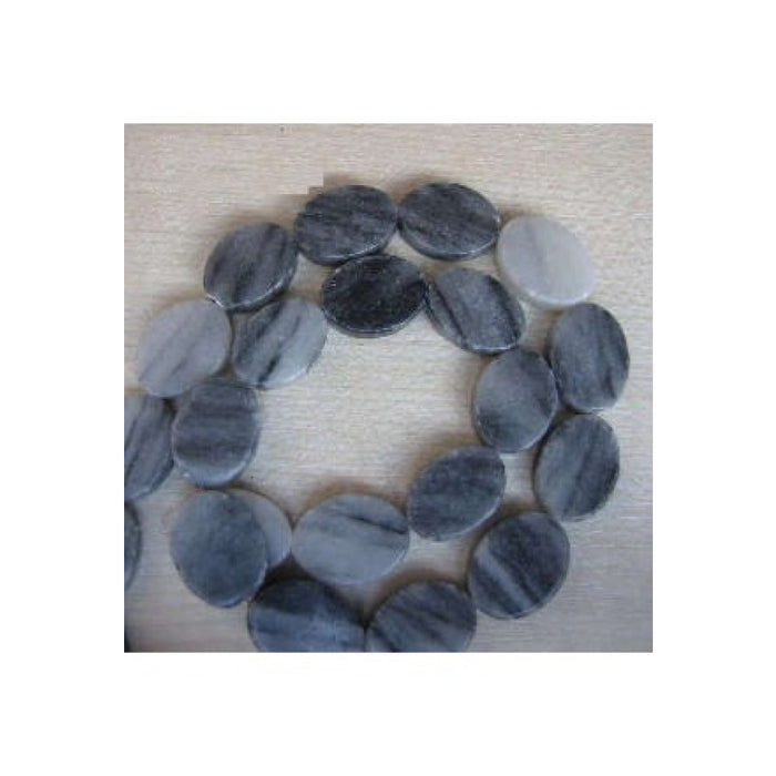 Grauer Marble 1 8x13mm  oval 1 stück