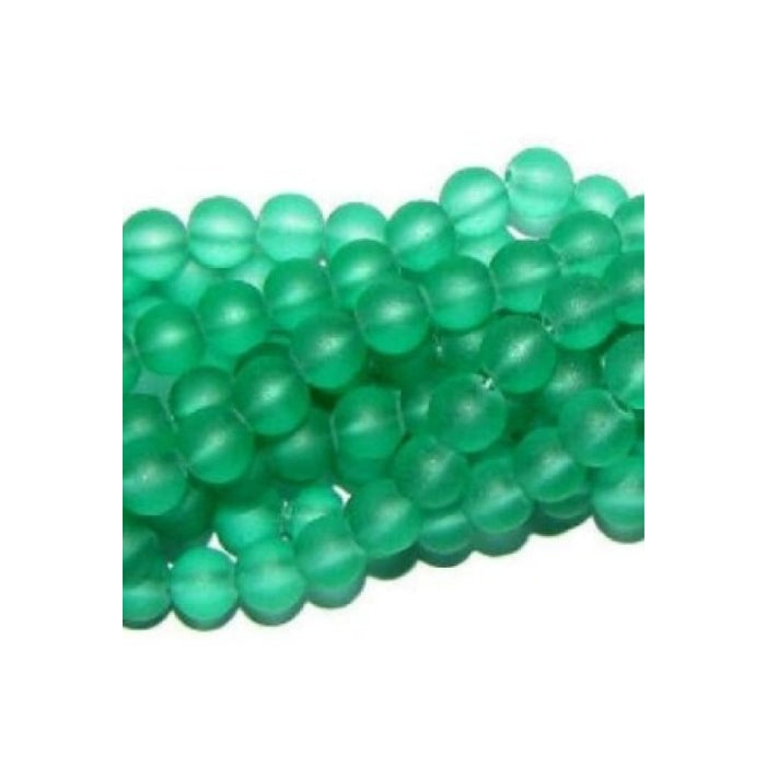 Glas matt 8mm emerald grün 20 Stück Glasperlen