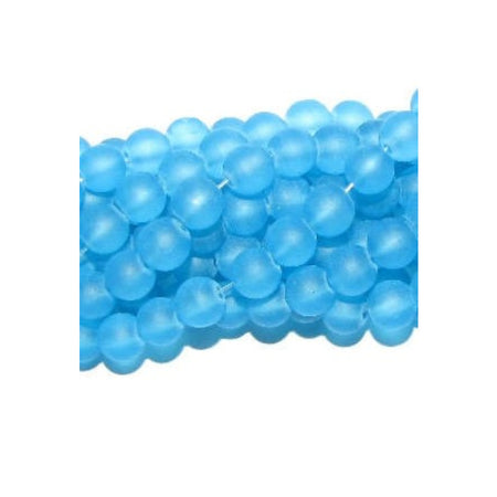 Glas matt eis-blau 8mm 20 Stück