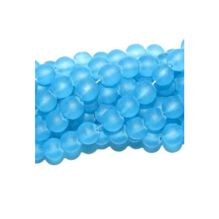 Glas matt eis-blau 8mm 20 Stück
