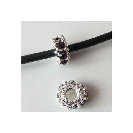 Easy style Metallperle violett Strass Stardust 1 Stück