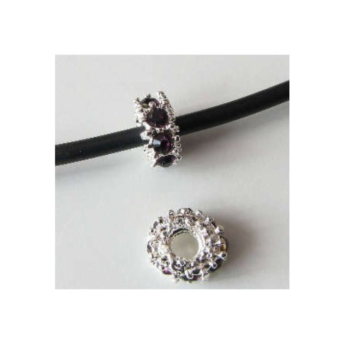Easy style Metallperle violett Strass Stardust 1 Stück