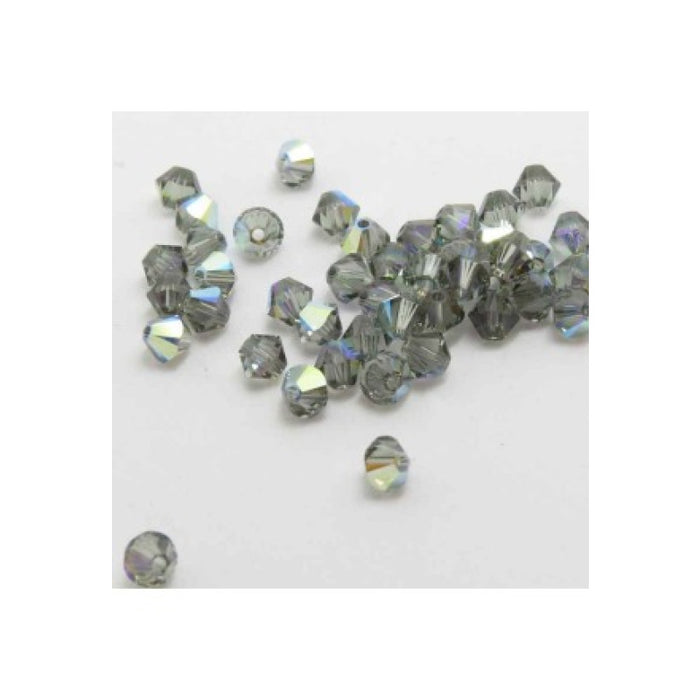 Swarovski Xilion 5328 Bicone black diamond AB 4mm 48 Stück