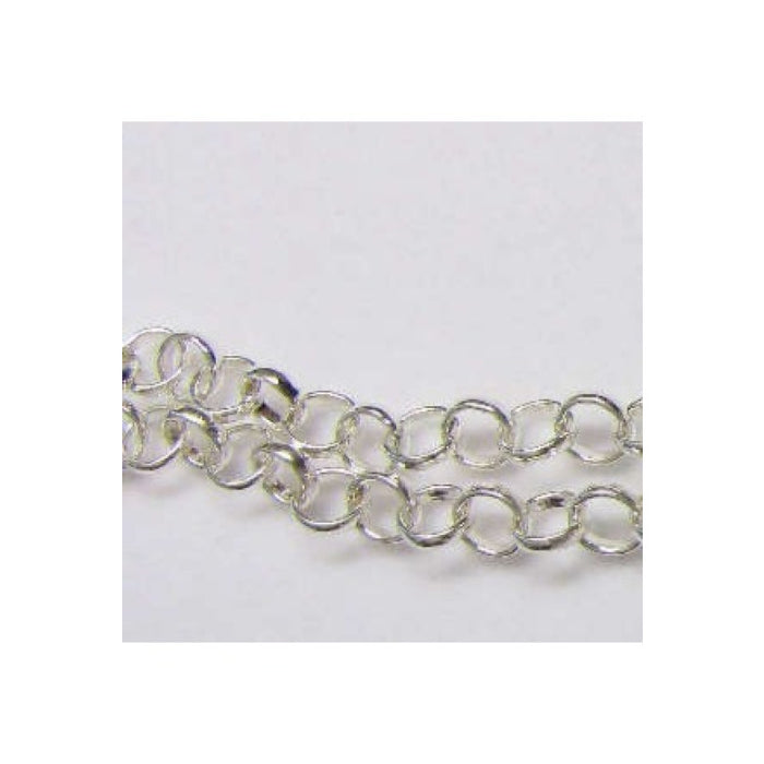 Rolo Kette 8x1mm versilbert 1m