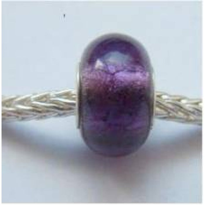 Easy style Perle violett mit Silberfolie 1 Stück