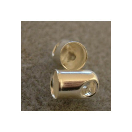 XL Kord-Kappe 4mm mittel silber 100 Stück