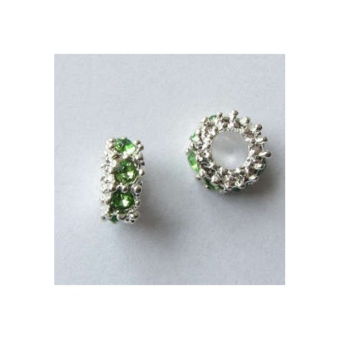 Easy style Metallperle grün Strass Stardust 1 Stück