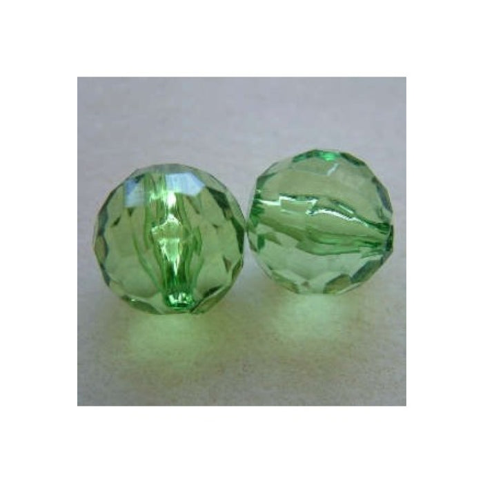 Acrylperle 15 mm facettiert grün 2 Stück gross für Fensterhänger