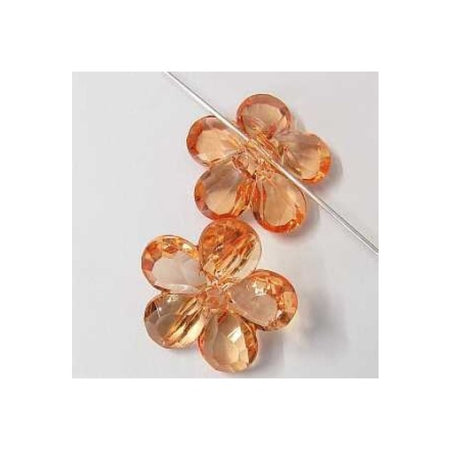 Acril Blume Facette orange 27x10mm  1 Stück