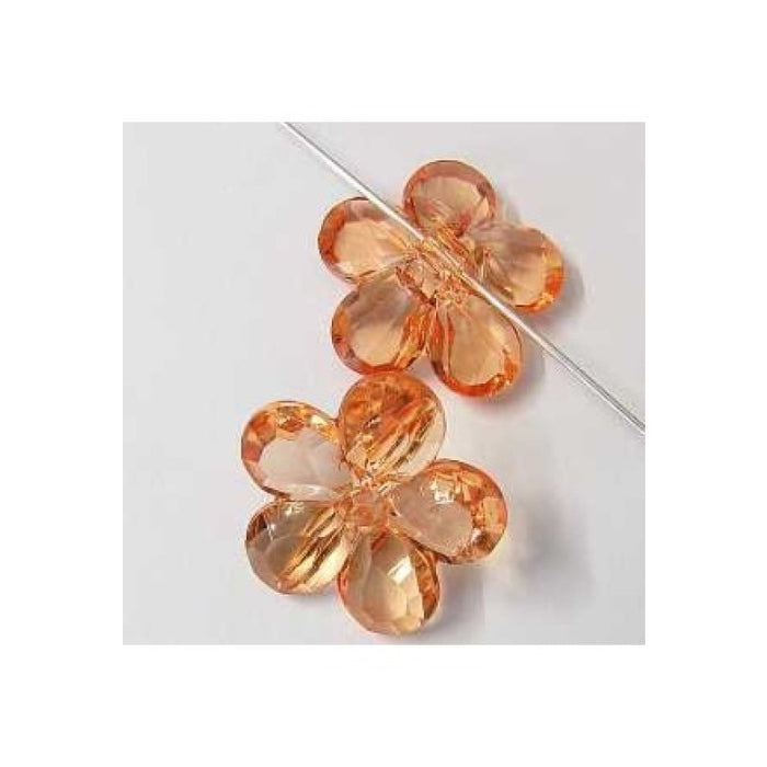 Acril Blume Facette orange 27x10mm  1 Stück