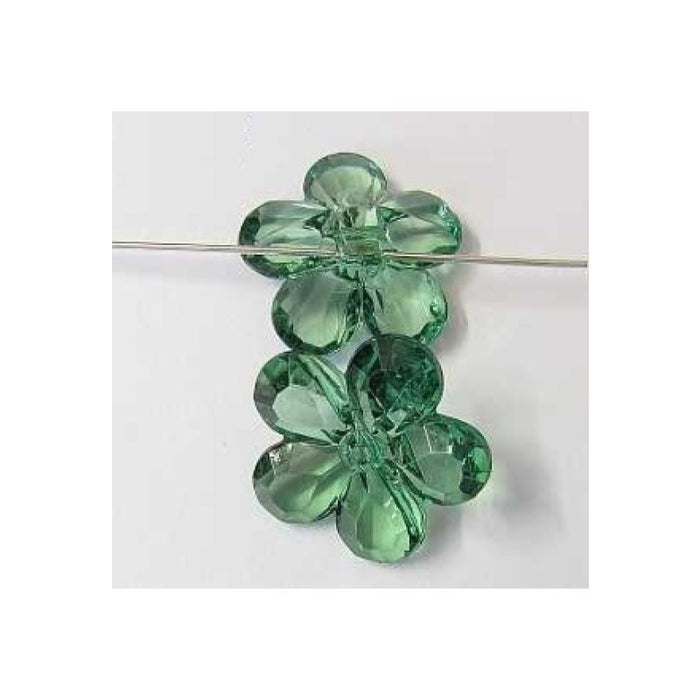 Acril Blume Facette grün 27x10mm  1 Stück