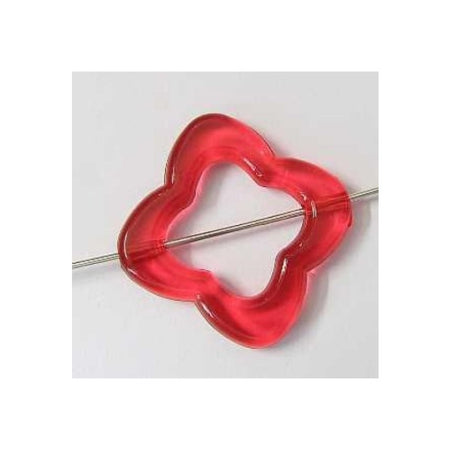 Acryl Blume Kreuz rot 32x32mm 2 Stück