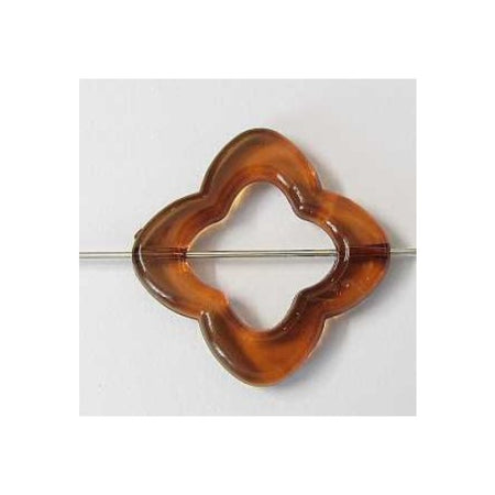 Acryl Blume Kreuz braun 32x32mm 2 Stück
