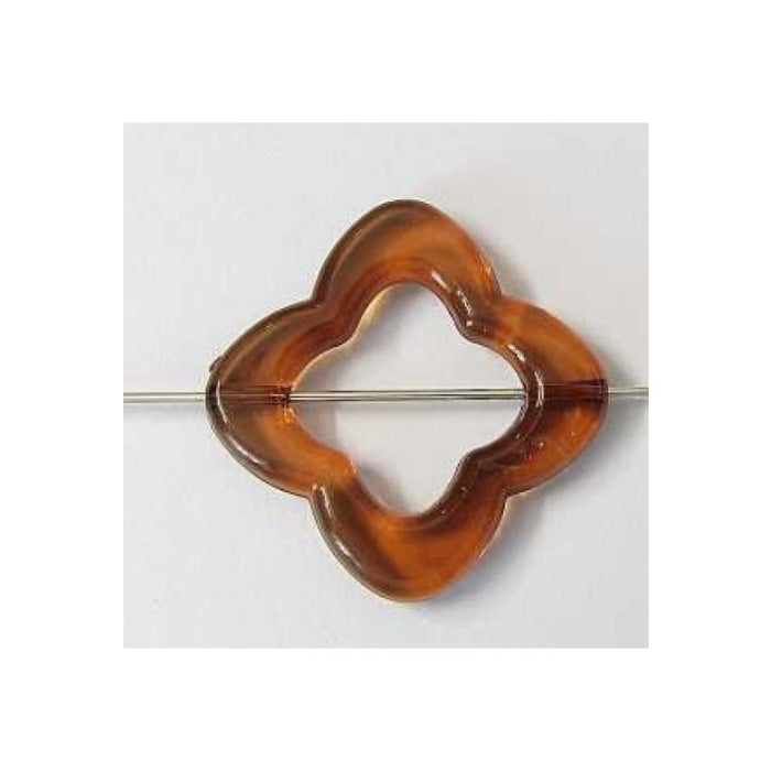 Acryl Blume Kreuz braun 32x32mm 2 Stück