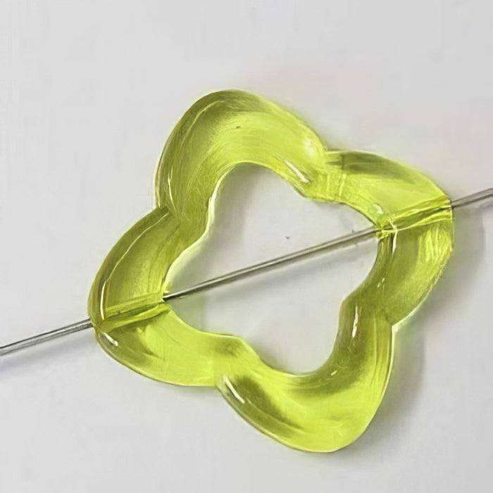 Ayril Blume Kreuz grüngelb 32x32mm 2 Stück