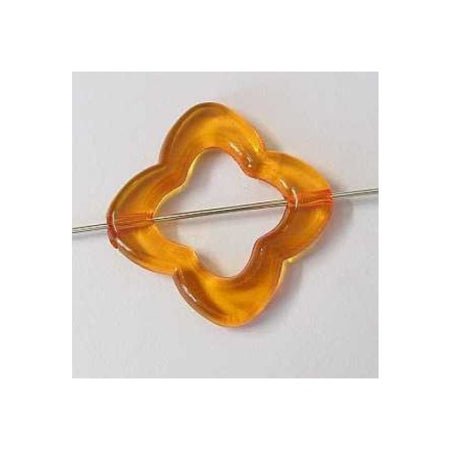 Acryl Blume Kreuz orange 32x32mm 2 Stück